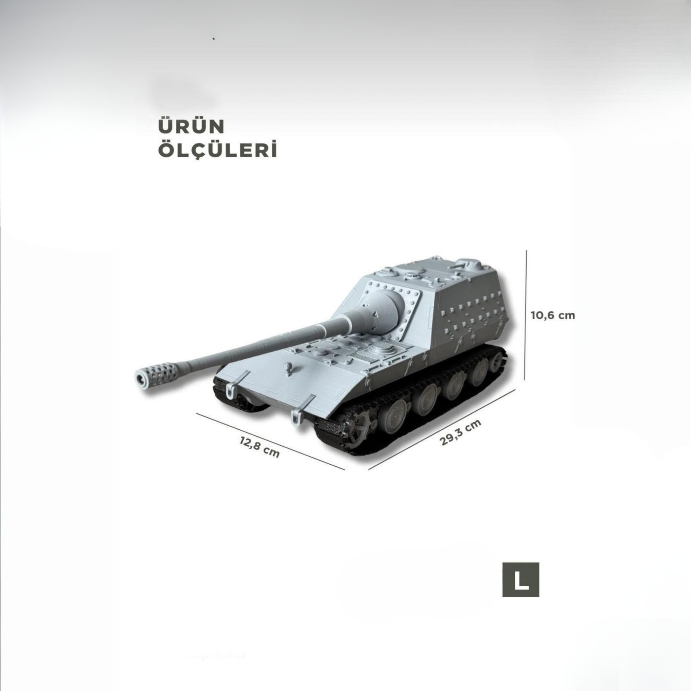 JAGDPANZER E100 1/35 Ölçek, 12,8×29,3×10,6 cm Boyutlu, Hareketli Palet Sistemi Olan Tank Maketi
