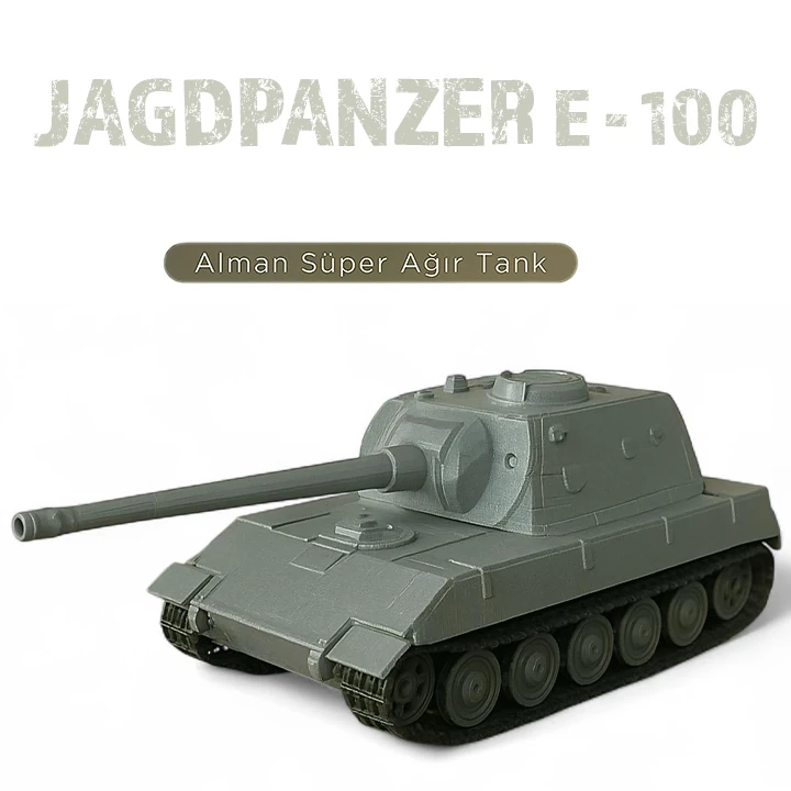 JAGDPANZER E100 1/35 Ölçek, 12,8×29,3×10,6 cm Boyutlu, Hareketli Palet Sistemi Olan Tank Maketi