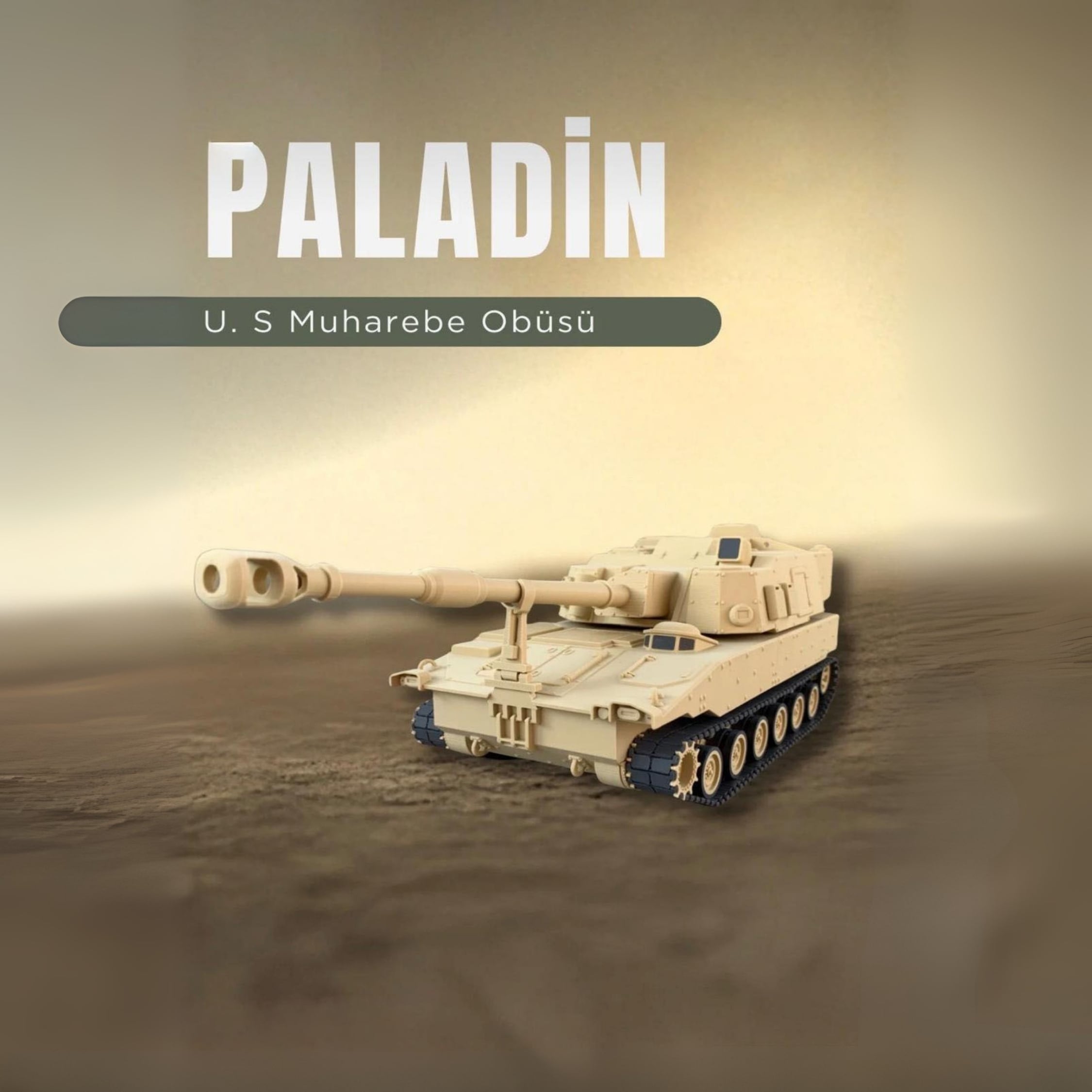 M109 A7 PALADİN 1/35 Ölçek, 11,1x26x9,4 cm Boyutlu, Hareketli Palet Sistemi Olan Tank Maketi