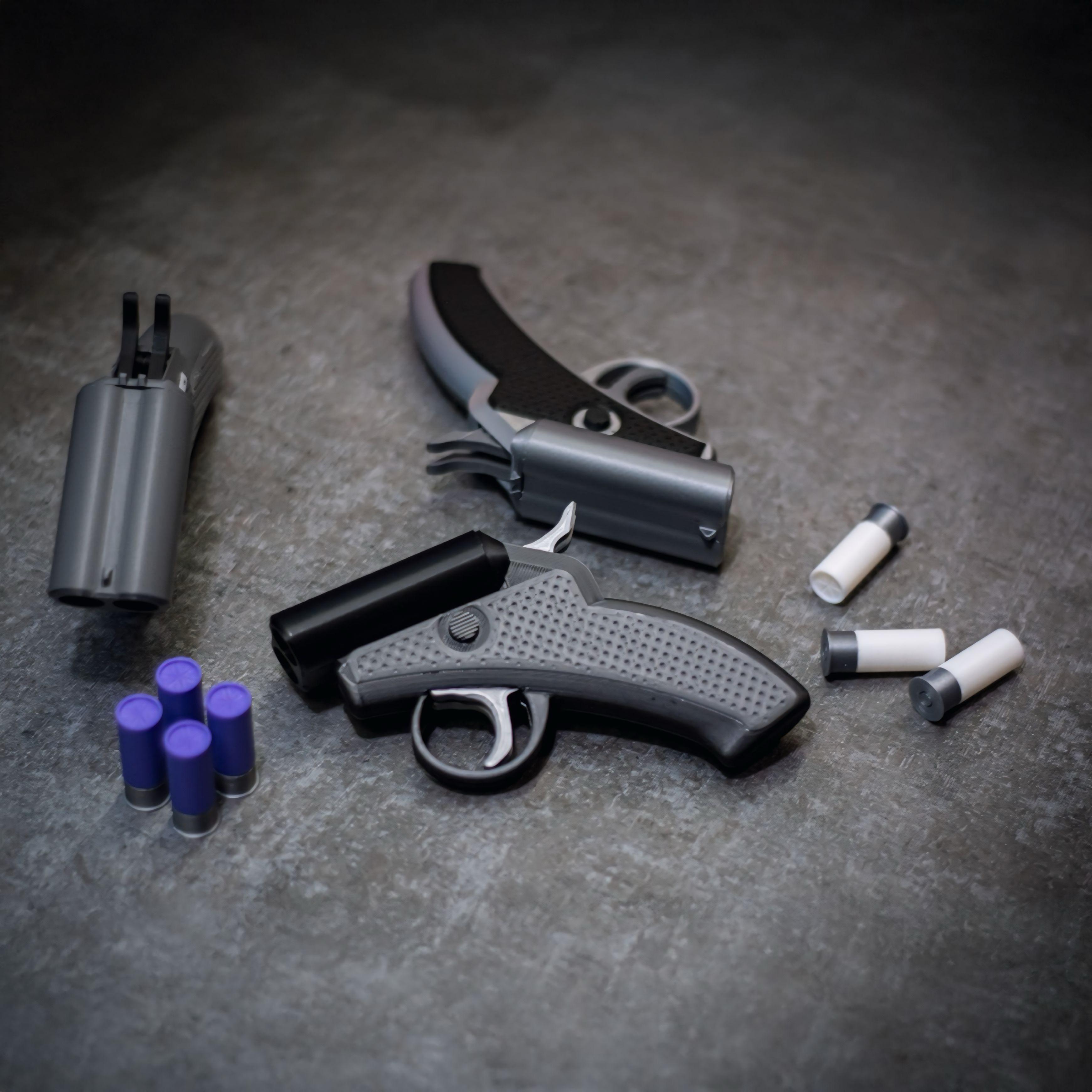 Çift Namlulu Tabanca Av Tüfeği Mini