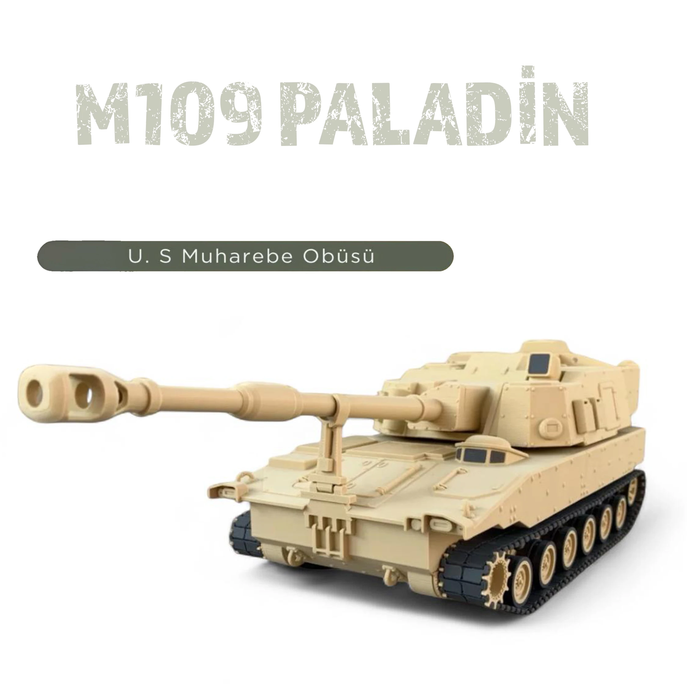 M109 A7 PALADİN 1/35 Ölçek, 11,1x26x9,4 cm Boyutlu, Hareketli Palet Sistemi Olan Tank Maketi