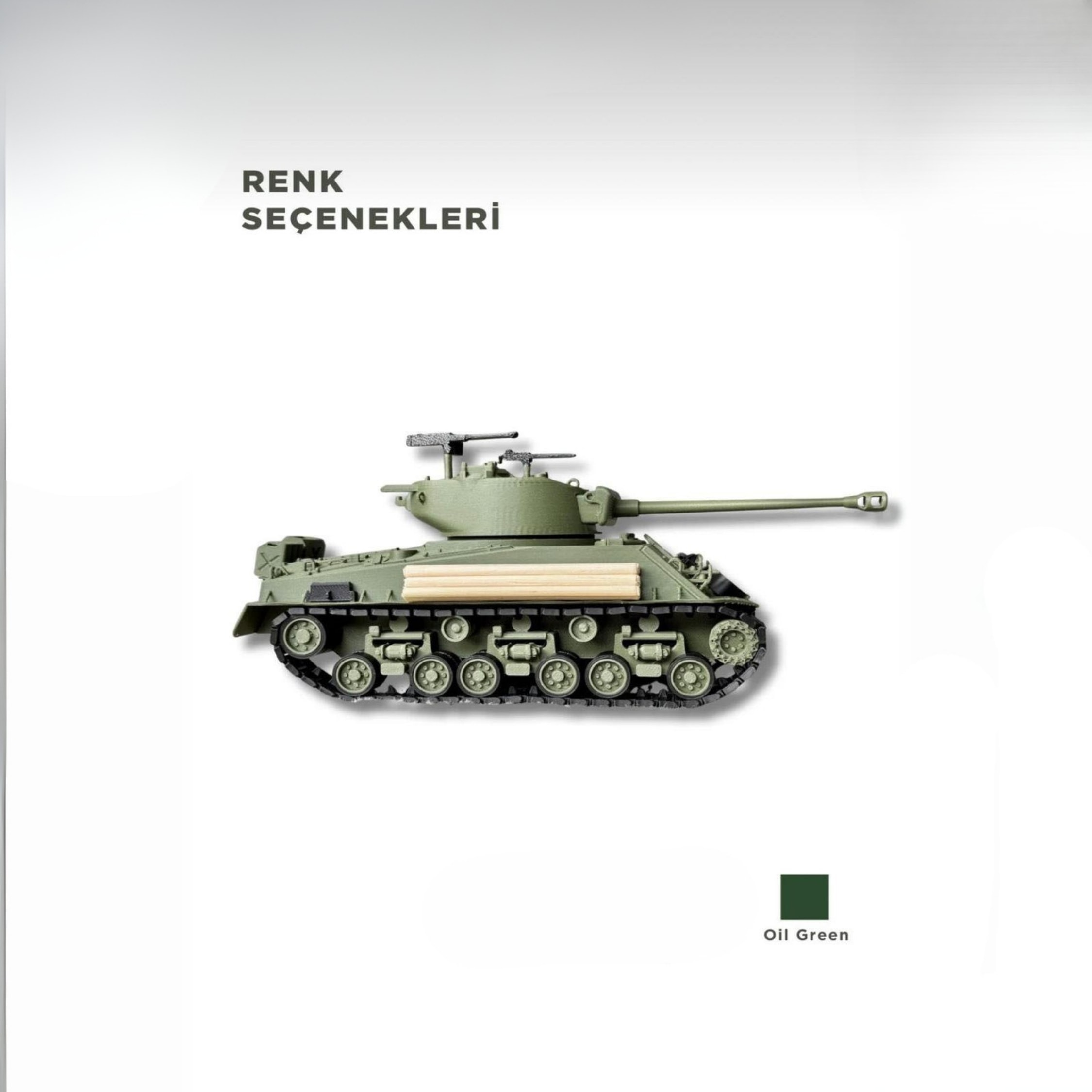 SHERMAN 1/35 Ölçek, 7,5×21,5×7,8 cm Boyutlu, Hareketli Palet Sistemi Olan Tank Maketi