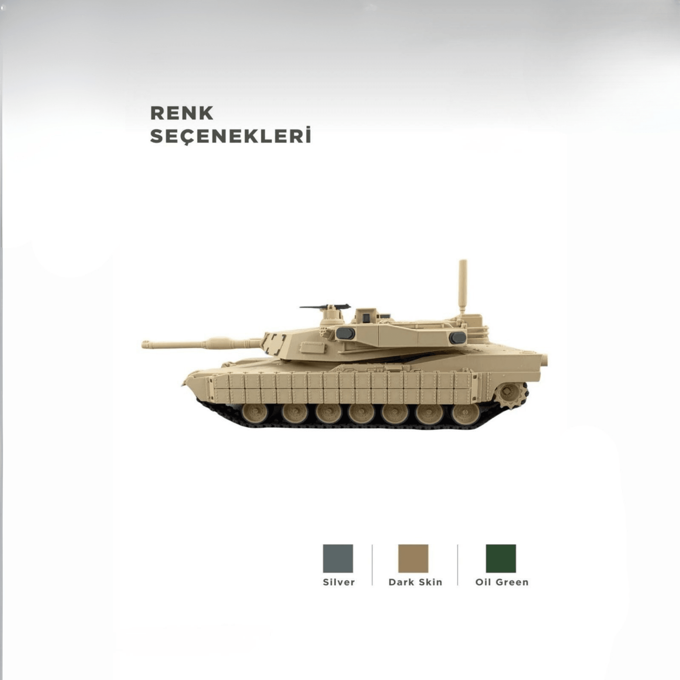 ABRAMS 1/35 Ölçek, 10,5×27,9×7 cm Boyutlu, Hareketli Palet Sistemi Olan Tank Maketi