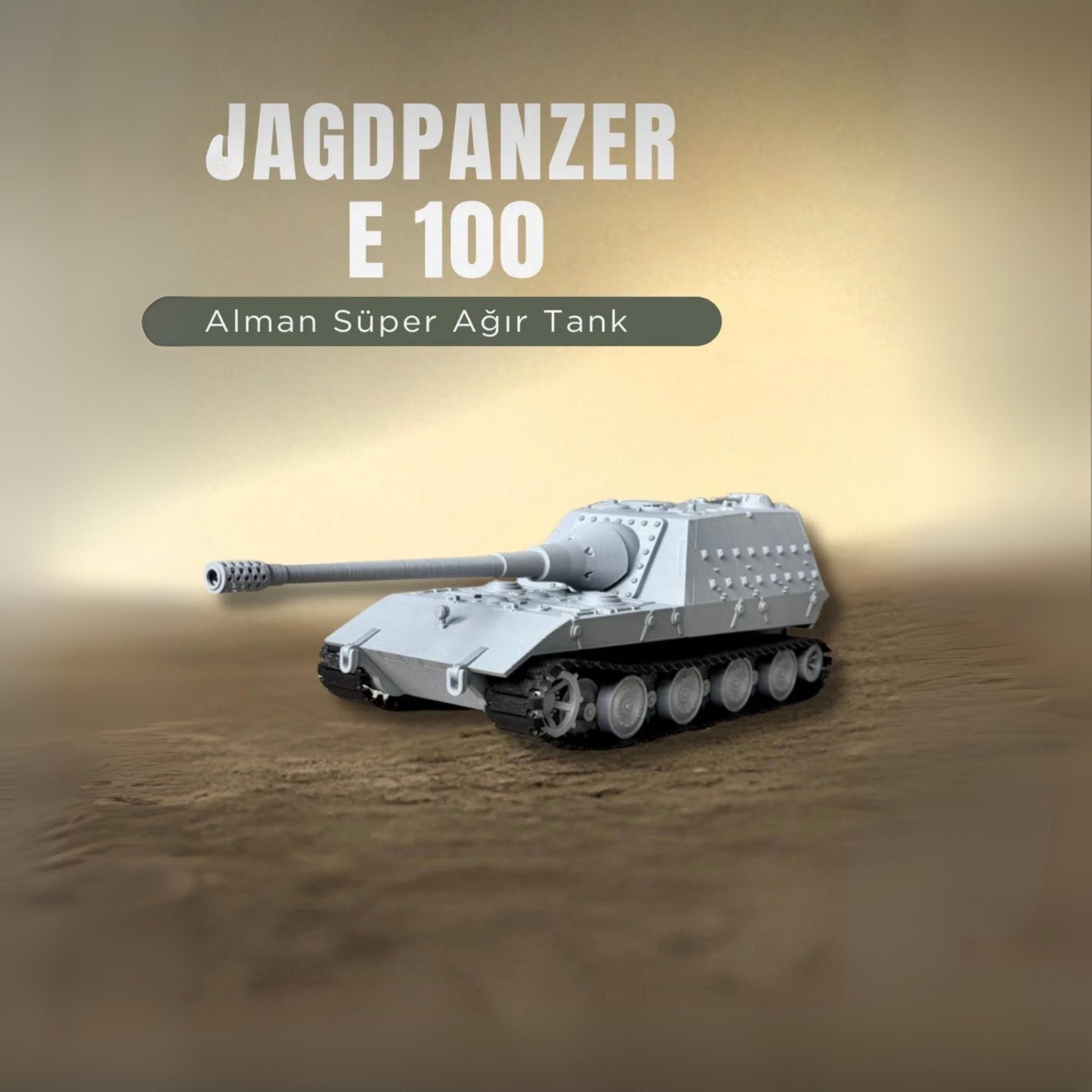 JAGDPANZER E100 1/35 Ölçek, 12,8×29,3×10,6 cm Boyutlu, Hareketli Palet Sistemi Olan Tank Maketi