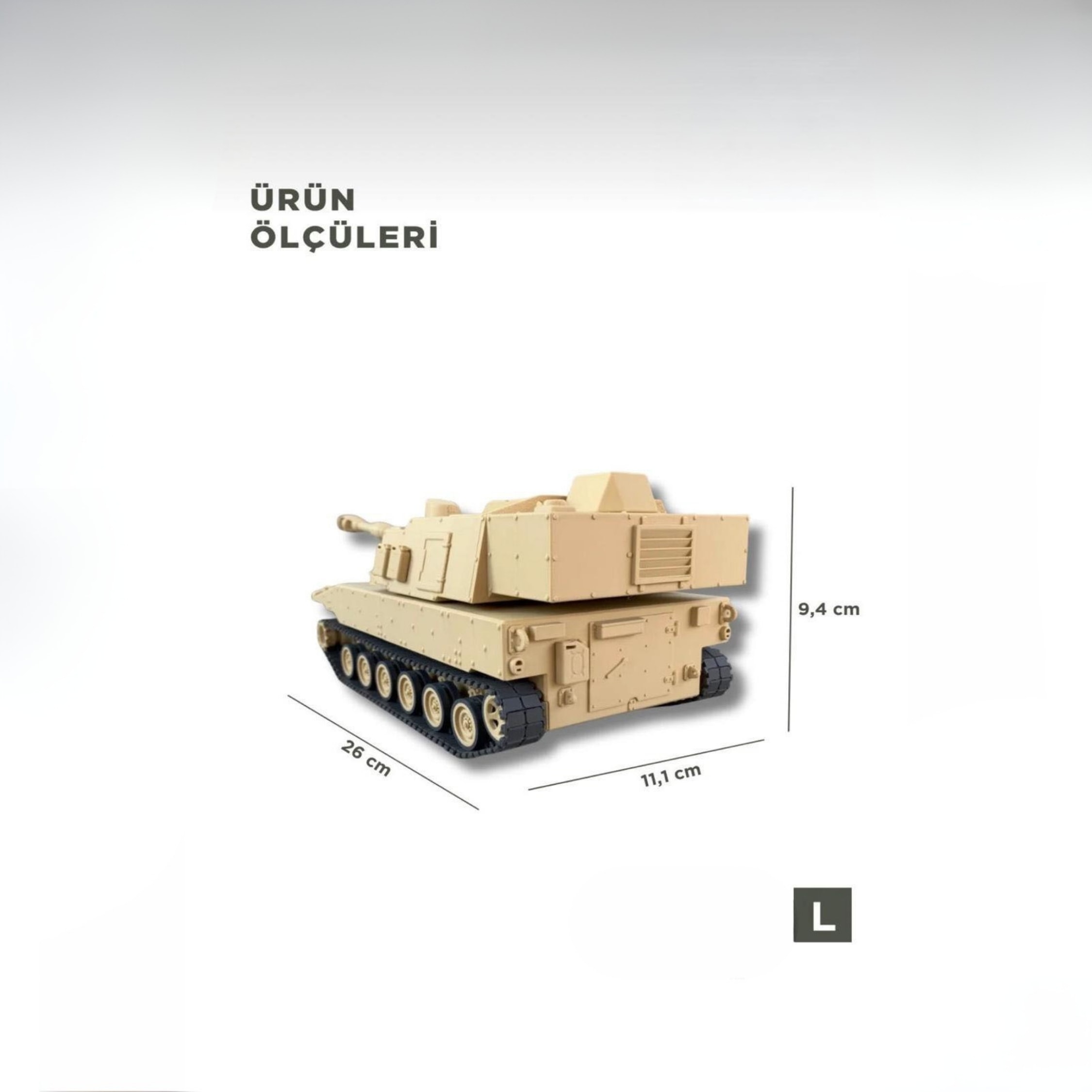 M109 A7 PALADİN 1/35 Ölçek, 11,1x26x9,4 cm Boyutlu, Hareketli Palet Sistemi Olan Tank Maketi