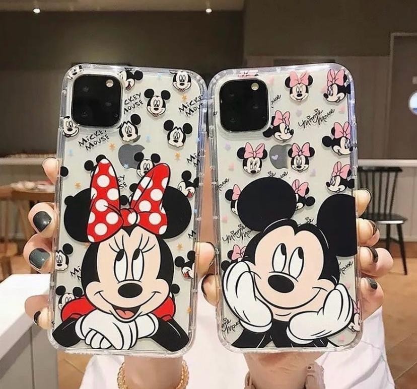 Mickey Mouse ve Minnie Mouse Love Tasarımlı Şeffaf Kılıflar