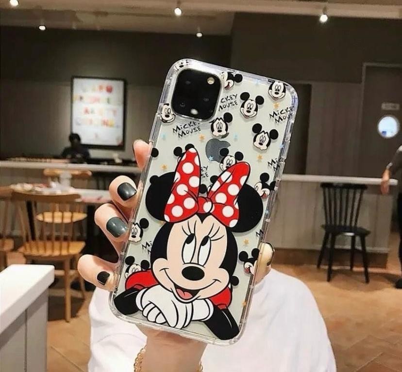 Mickey Mouse ve Minnie Mouse Love Tasarımlı Şeffaf Kılıflar