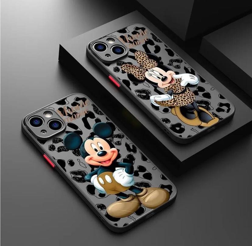 Mickey Mouse ve Minnie Mouse Leopar Tasarımlı Hux Kılıflar