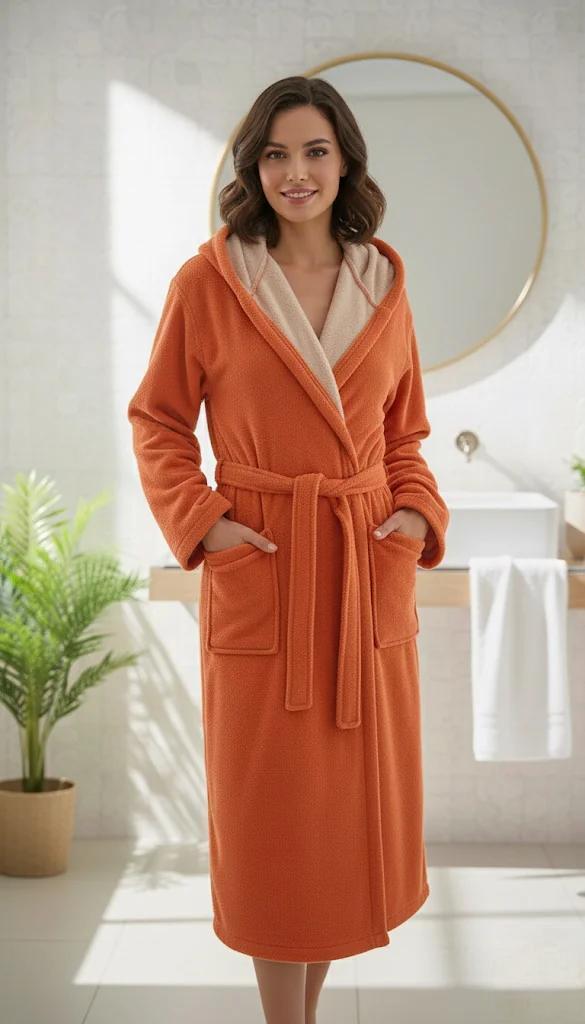 Şapkalı Pamuklu Bornoz | Ultra Yumuşak & Emici | Ev, Spa, Otel Konforu