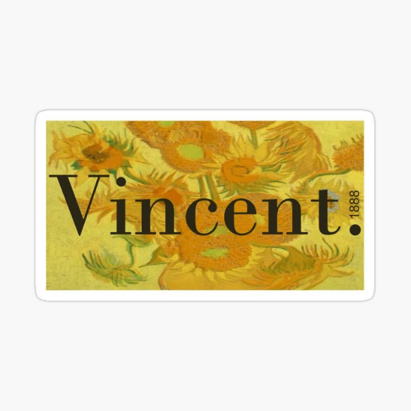 Vincent yazılı Yıldızlı Geceler – Van Gogh Sticker Koleksiyonu