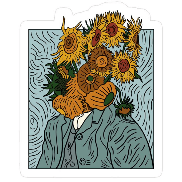 Sunflower Vincent Yıldızlı Geceler – Van Gogh Sticker Koleksiyonu