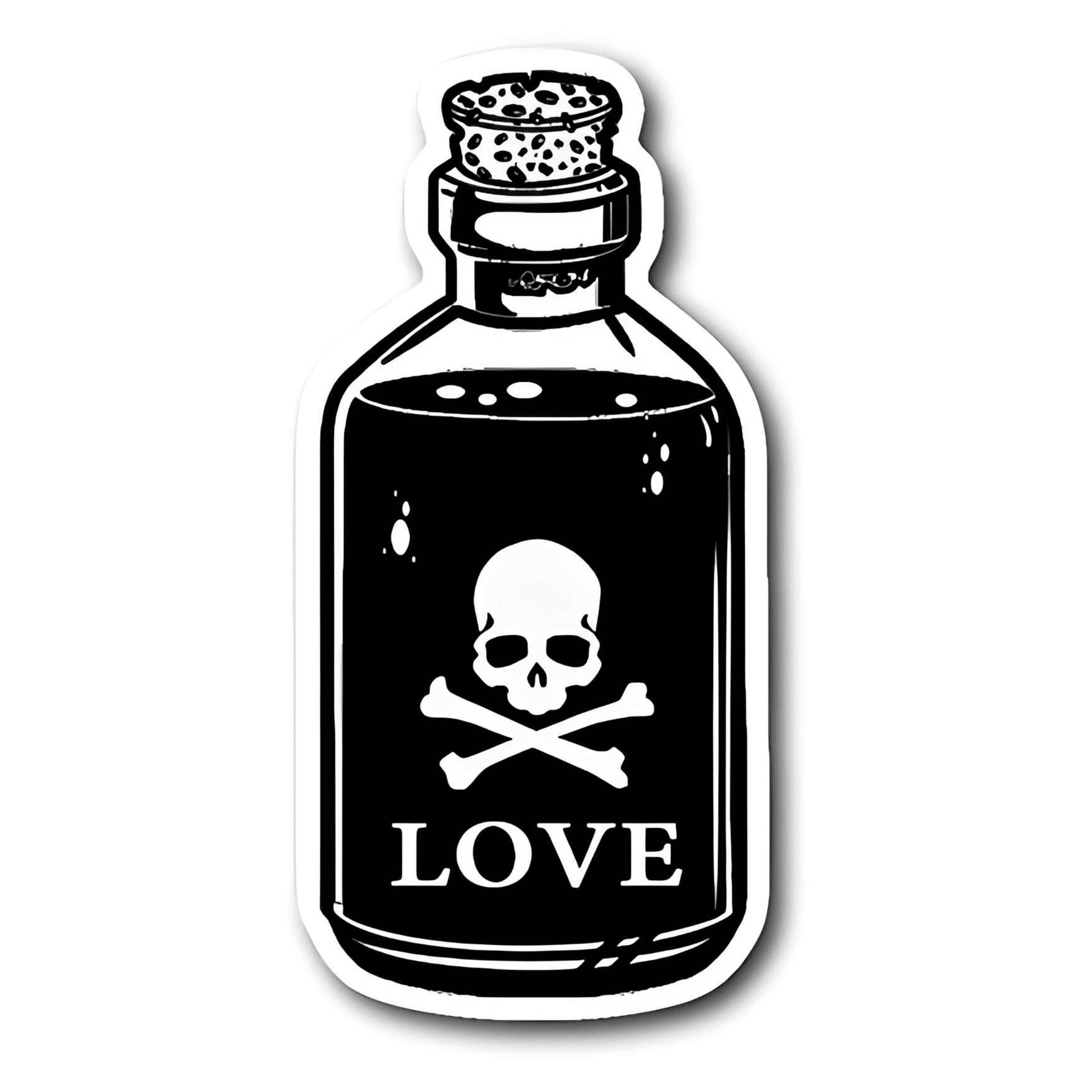 Love is Poison sticker şefaf 6cm