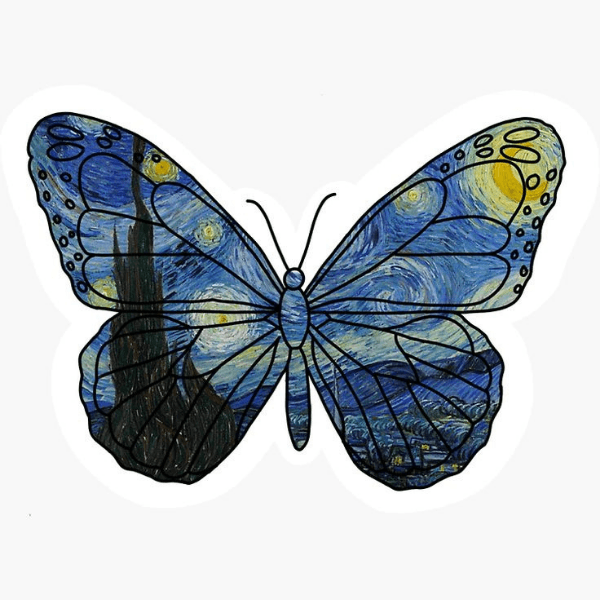 Butterfly of Vincent StickerYıldızlı Geceler – Van Gogh Sticker Koleksiyonu