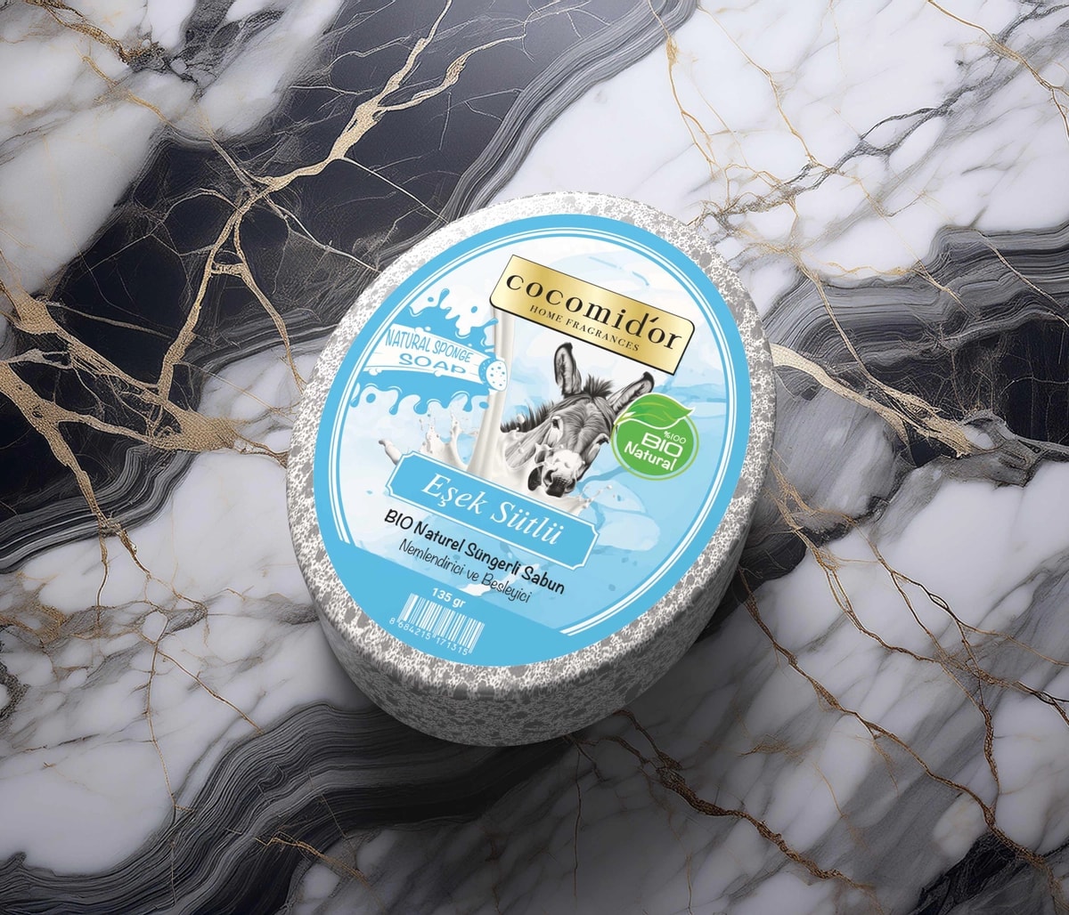 Süngerli Sabun Eşek Sütlü Donkey Milk
