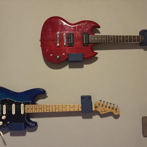 Gitar Asma Aparatı Yatay duvar seti 2li parça tek gitar için