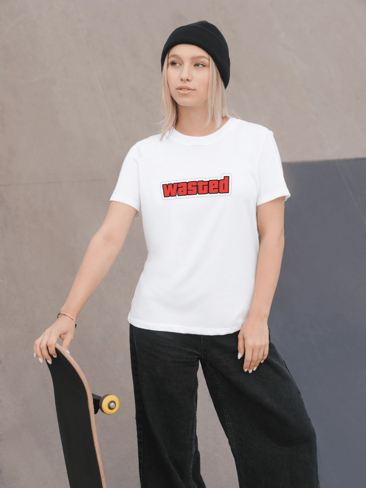 wasted baskılı tshirt byanatoli