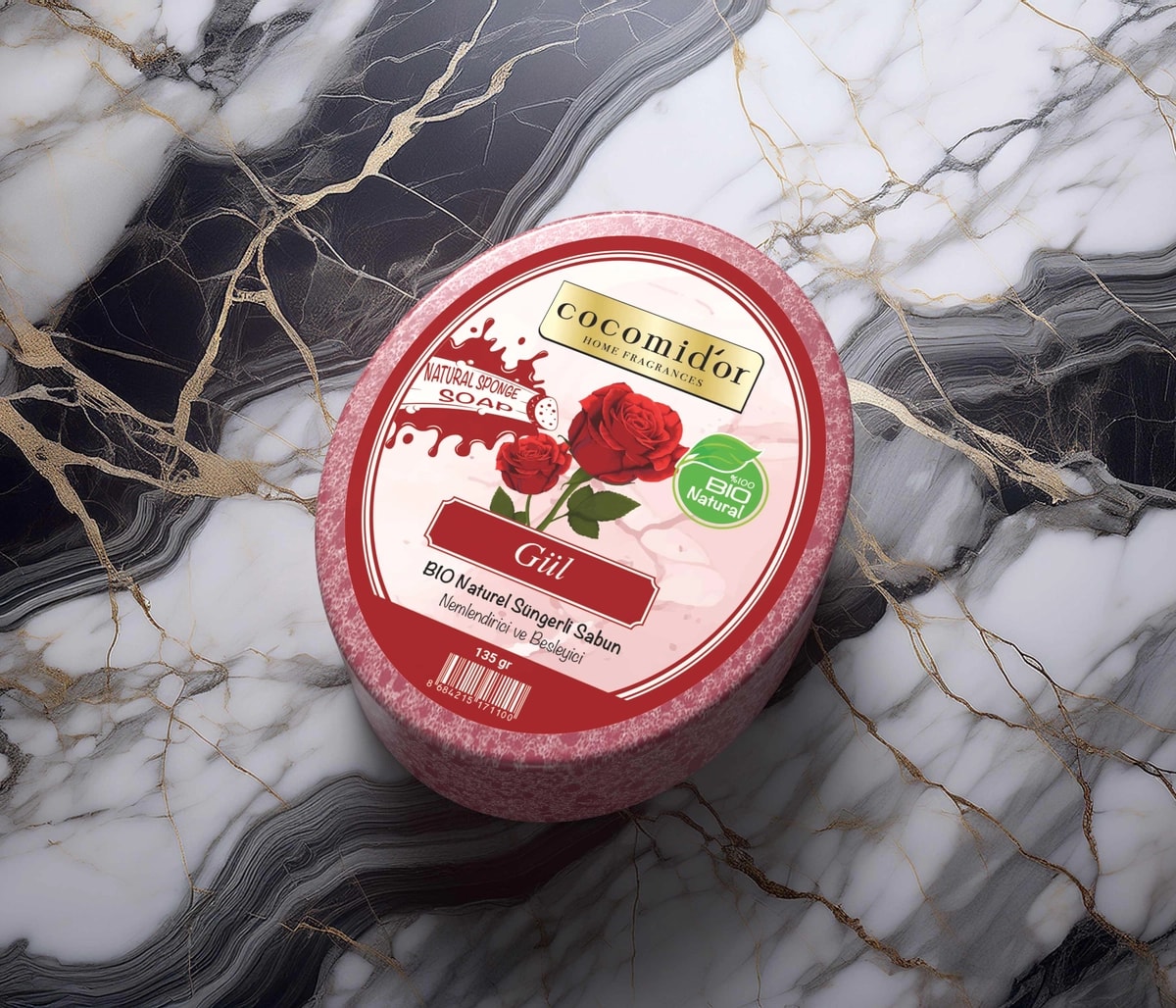 Süngerli Sabun Gül Aromalı Rose