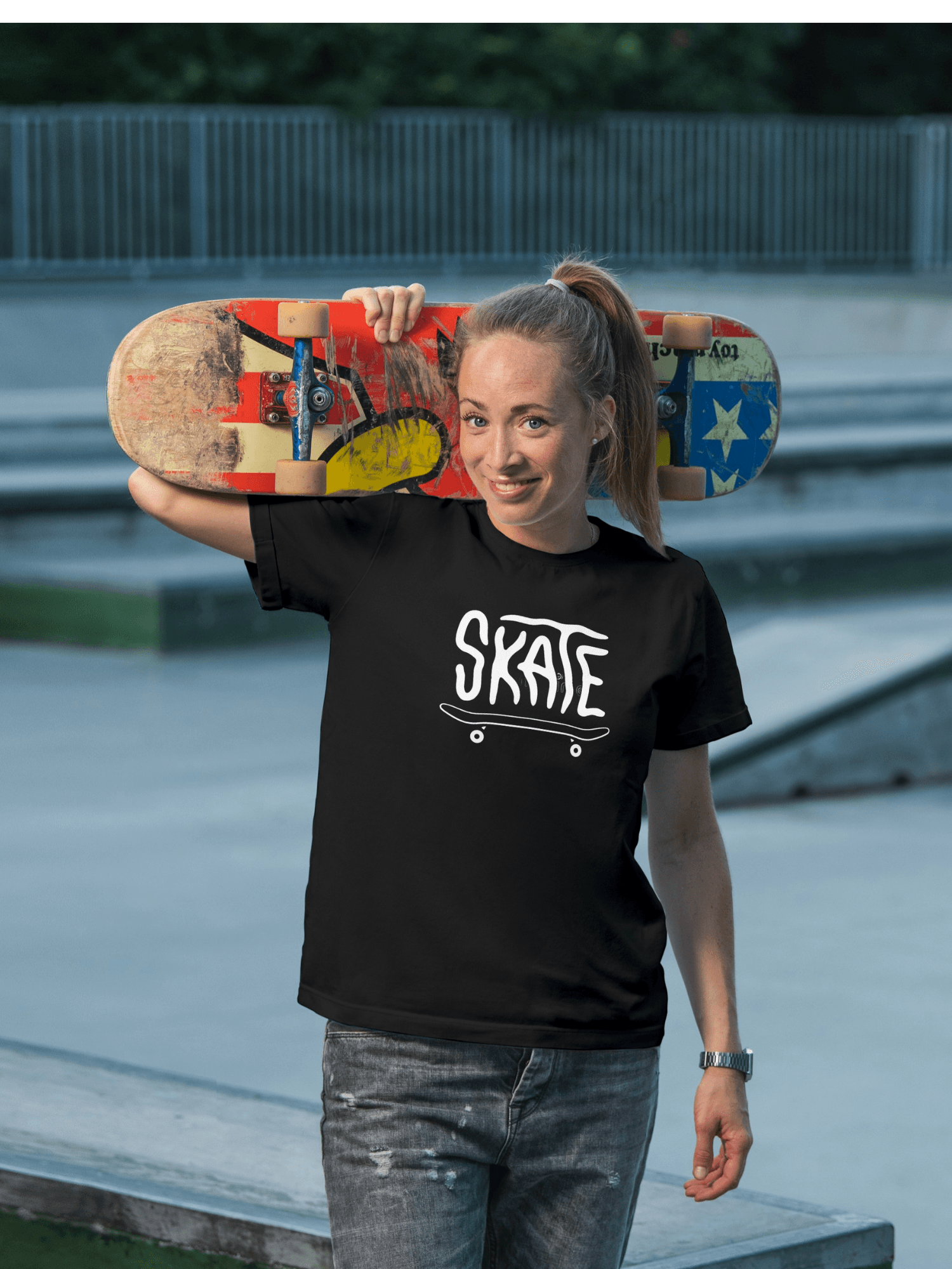 Skate yazılı baskı tshirt byanatoli