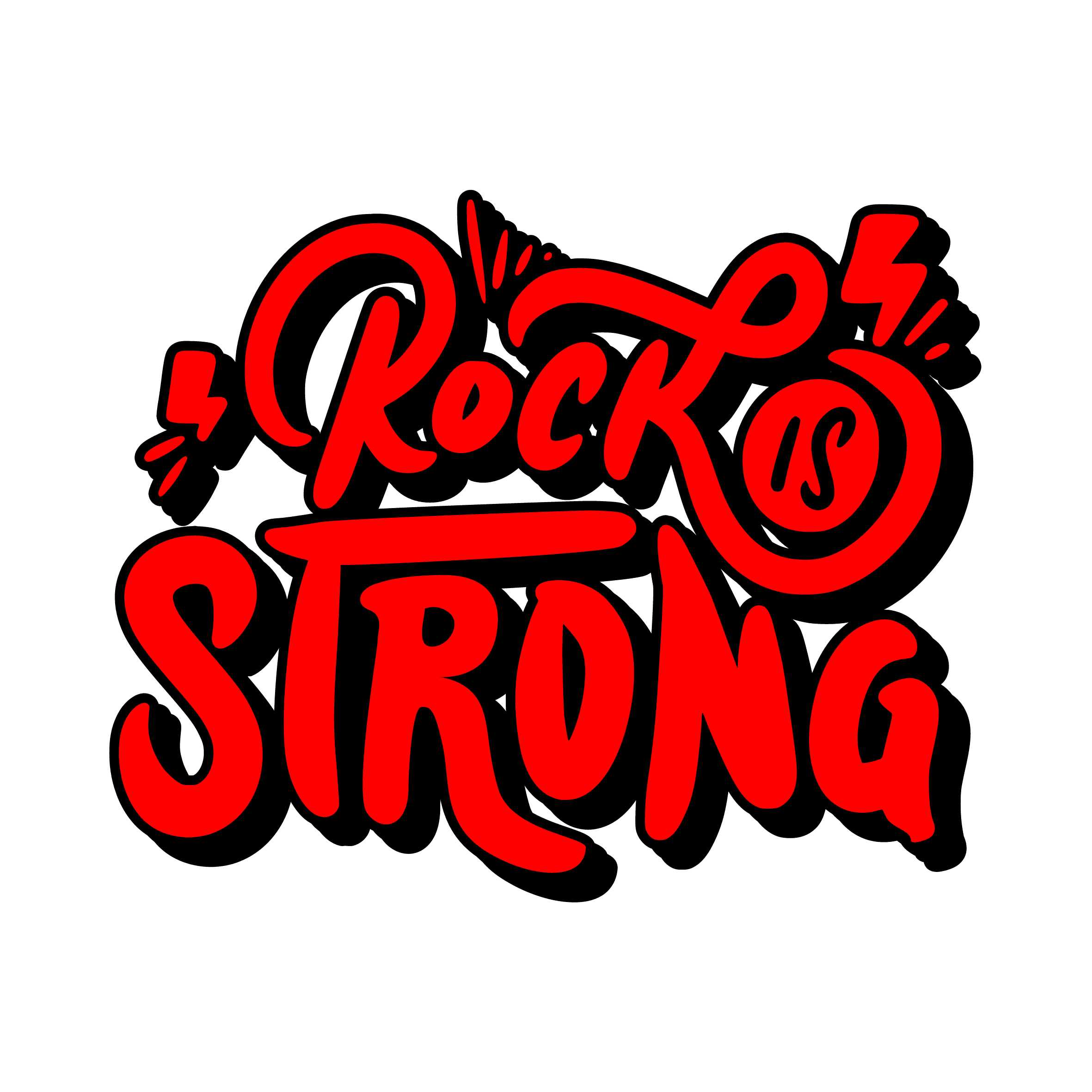 Rock is Strong sticker şeffaf 6cm
