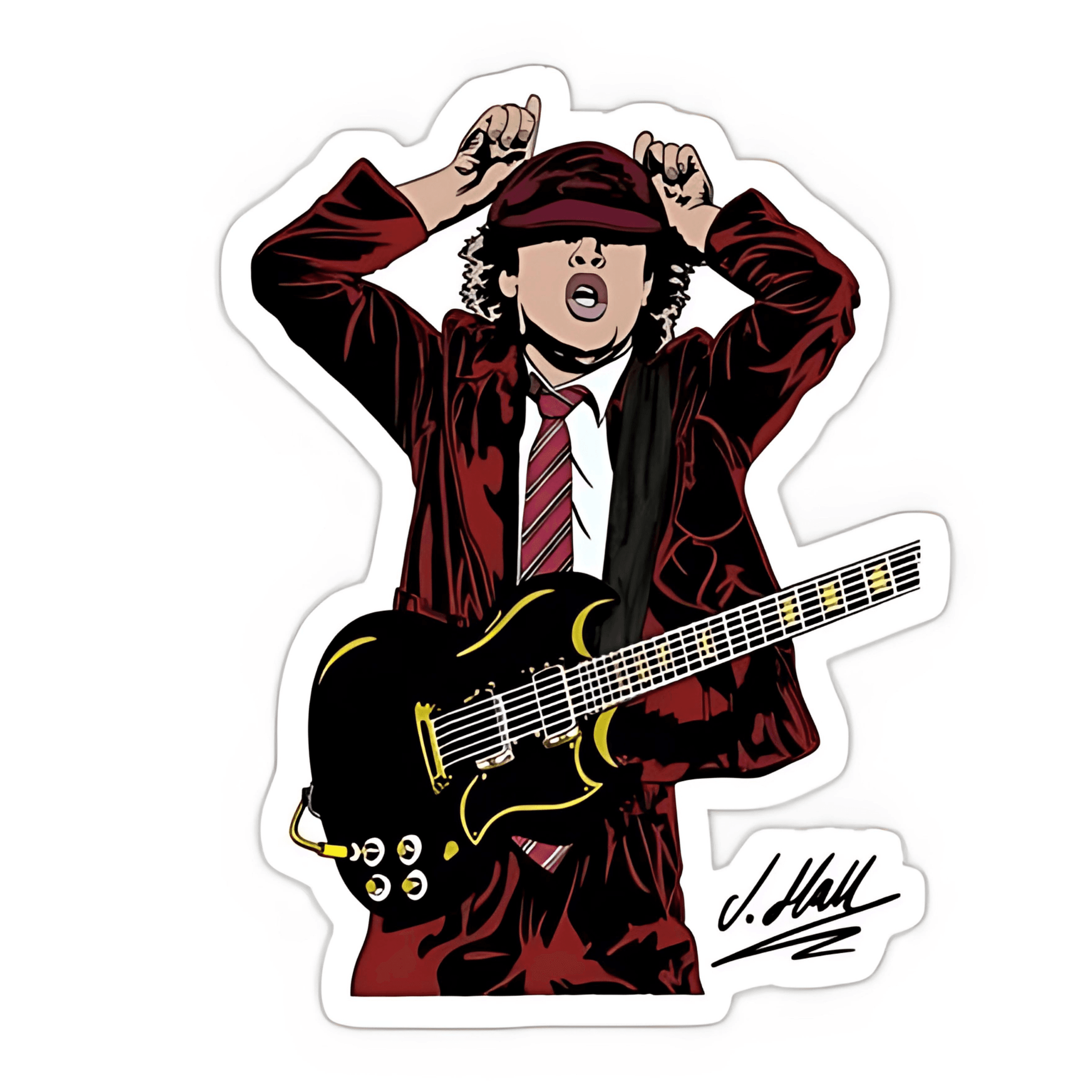 AC Dc Angus Young sticker 6cm