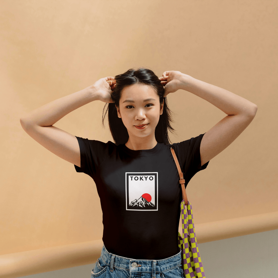 Tokyo and Fuji baskılı byanatoli tshirt