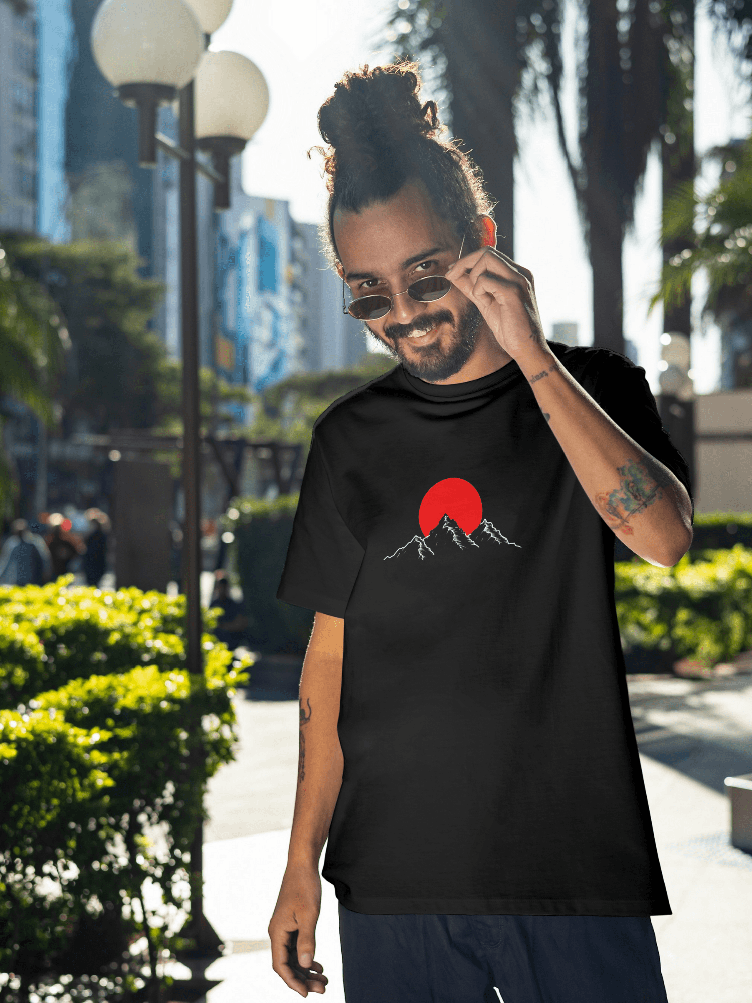 Japonya dagları baskılı tshirt byanatoli