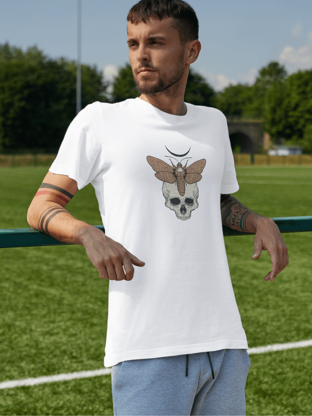 Scull and Butterfly baskılı tshirt byanatoli