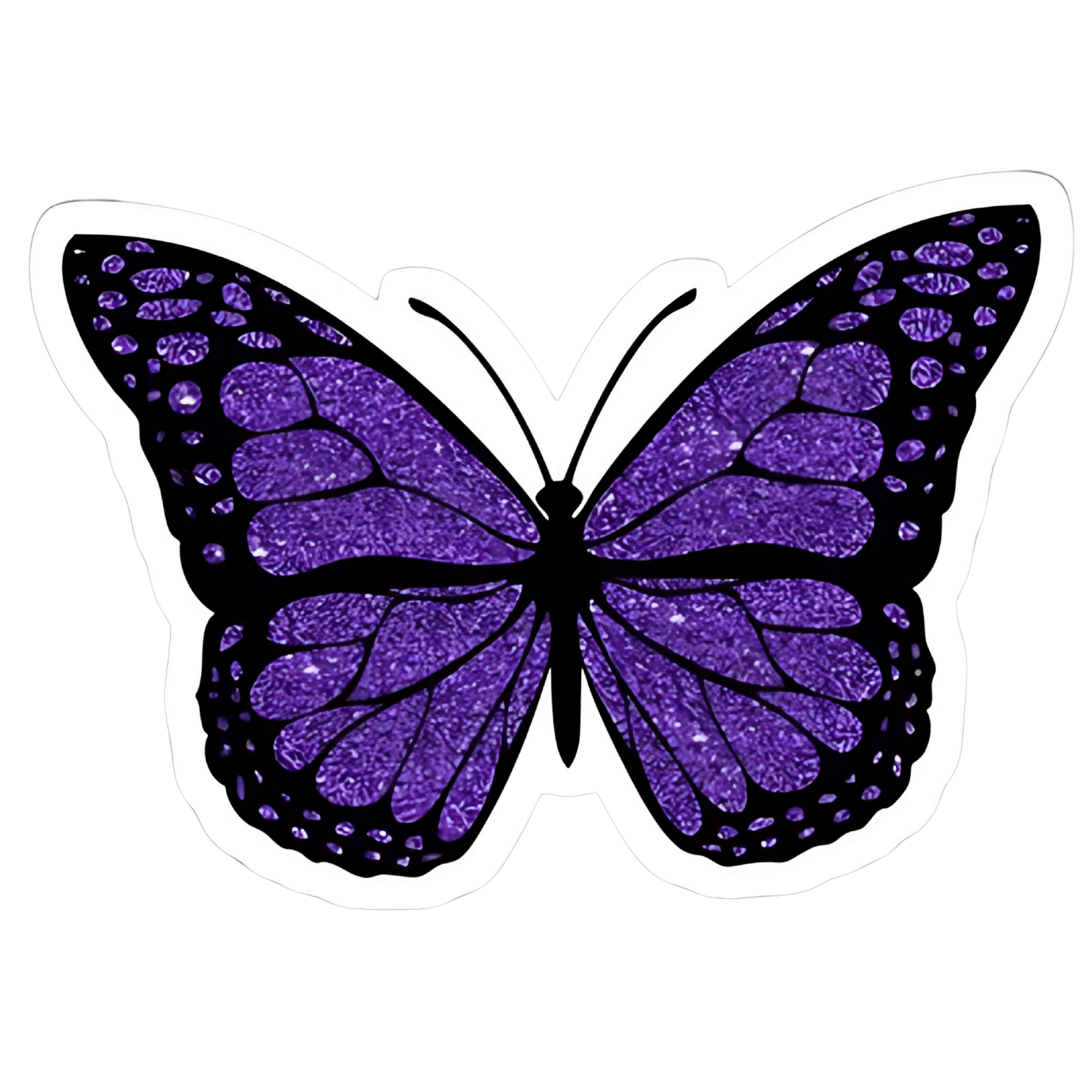 Purple butterfly sticker 6cm