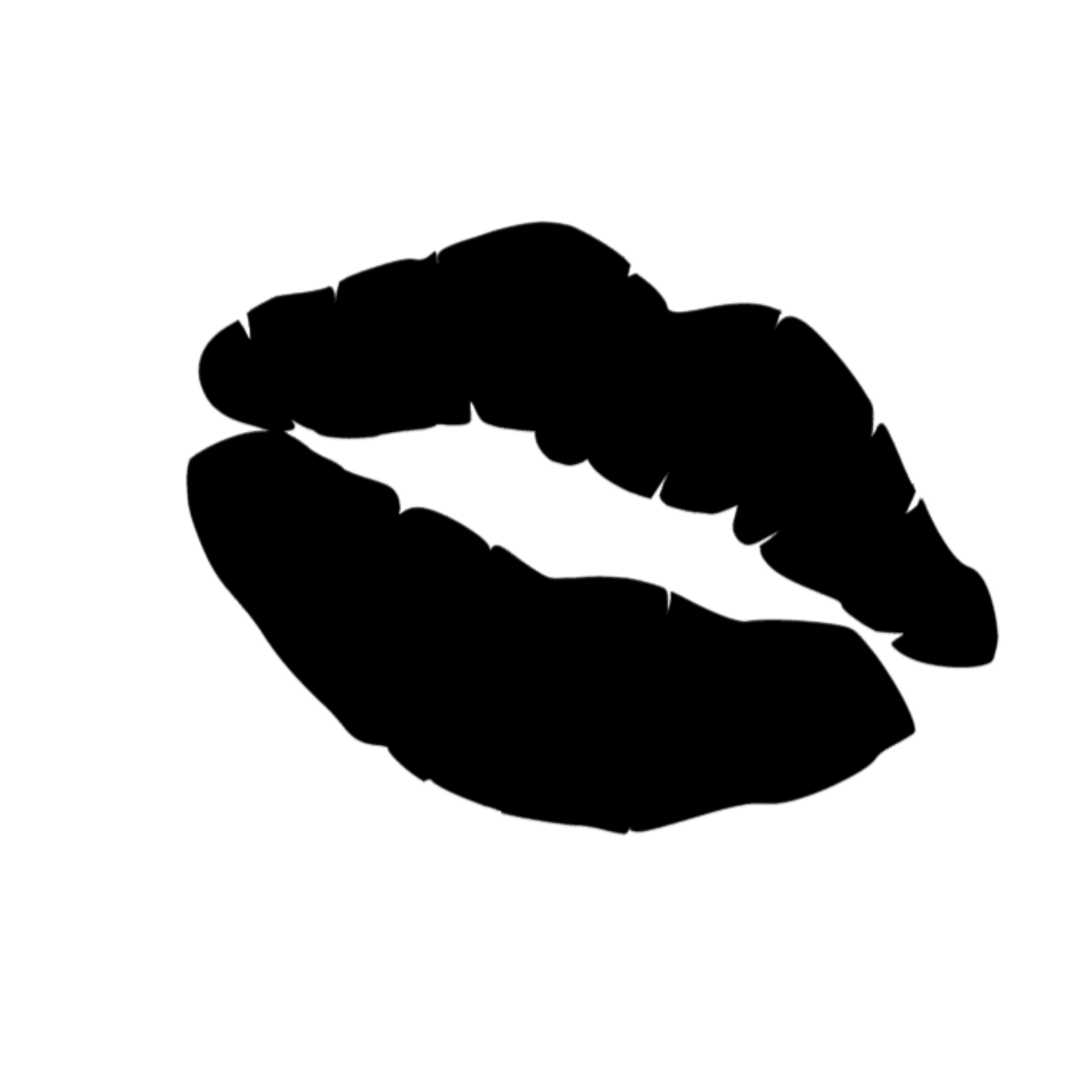 Lips Black şeffaf sticker dairesel 6 cm