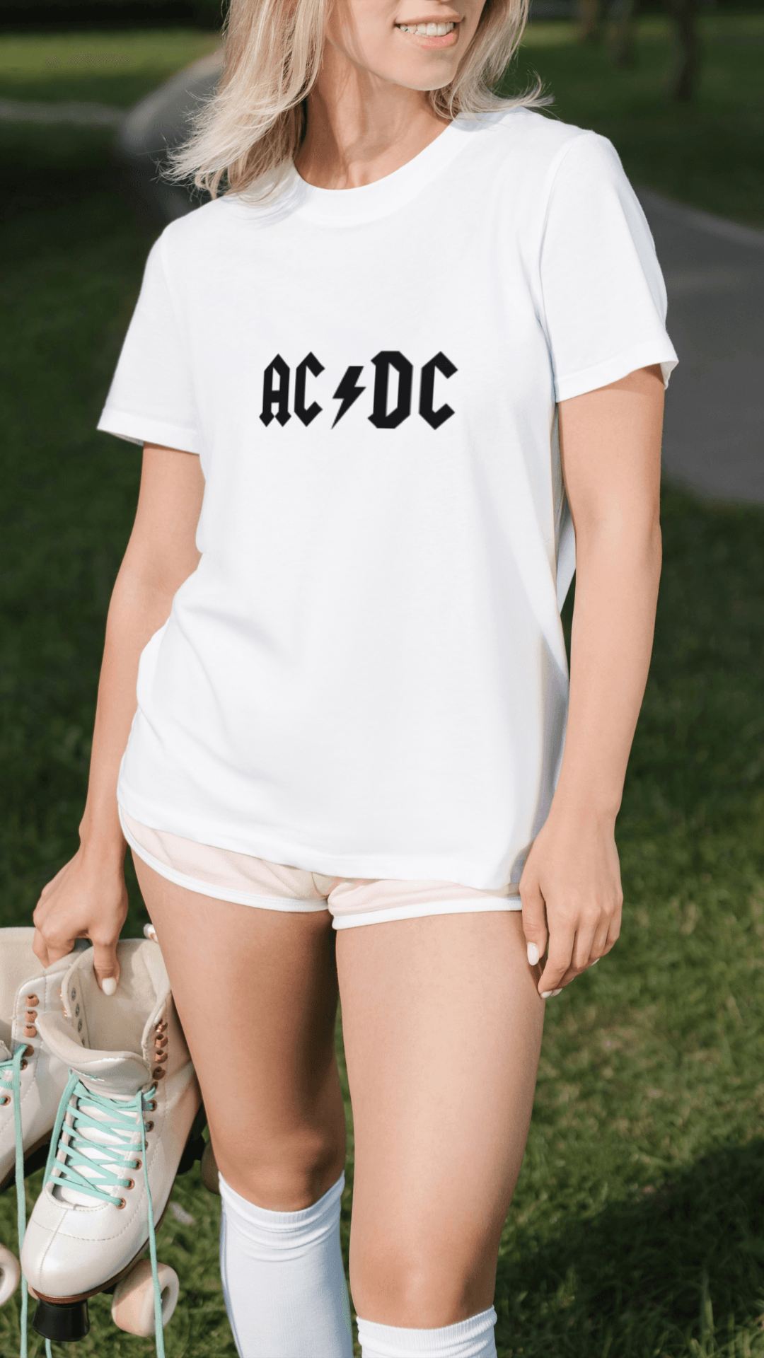 Ac dc baskılı tshirt