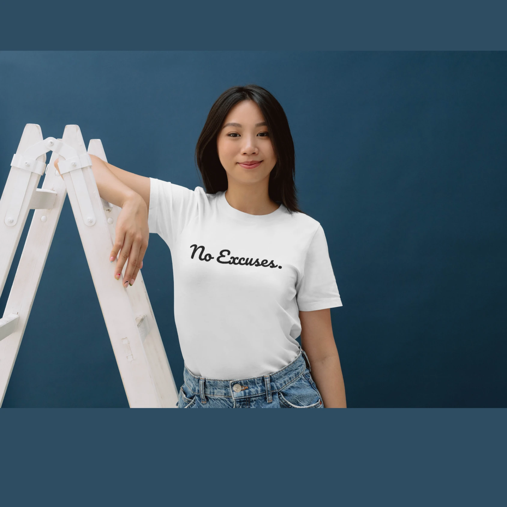 No Excuses basklı t-shirt