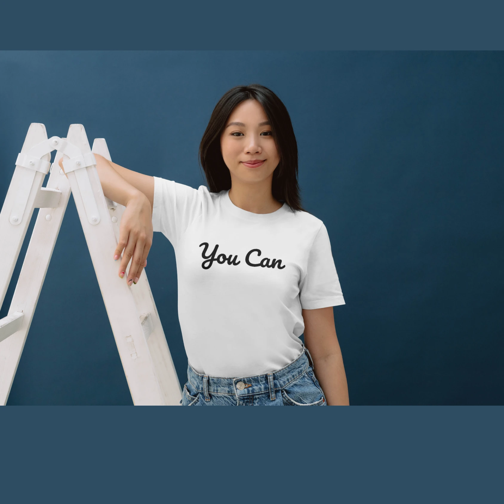 You Can baskılı t shirt beyaz