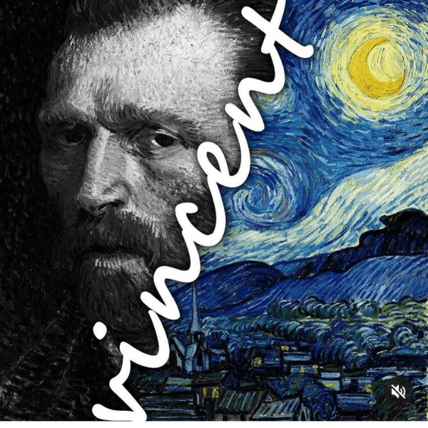 Yıldızlı Gece Siyah Beyaz Yıldızlı Geceler – Van Gogh Sticker Koleksiyonu