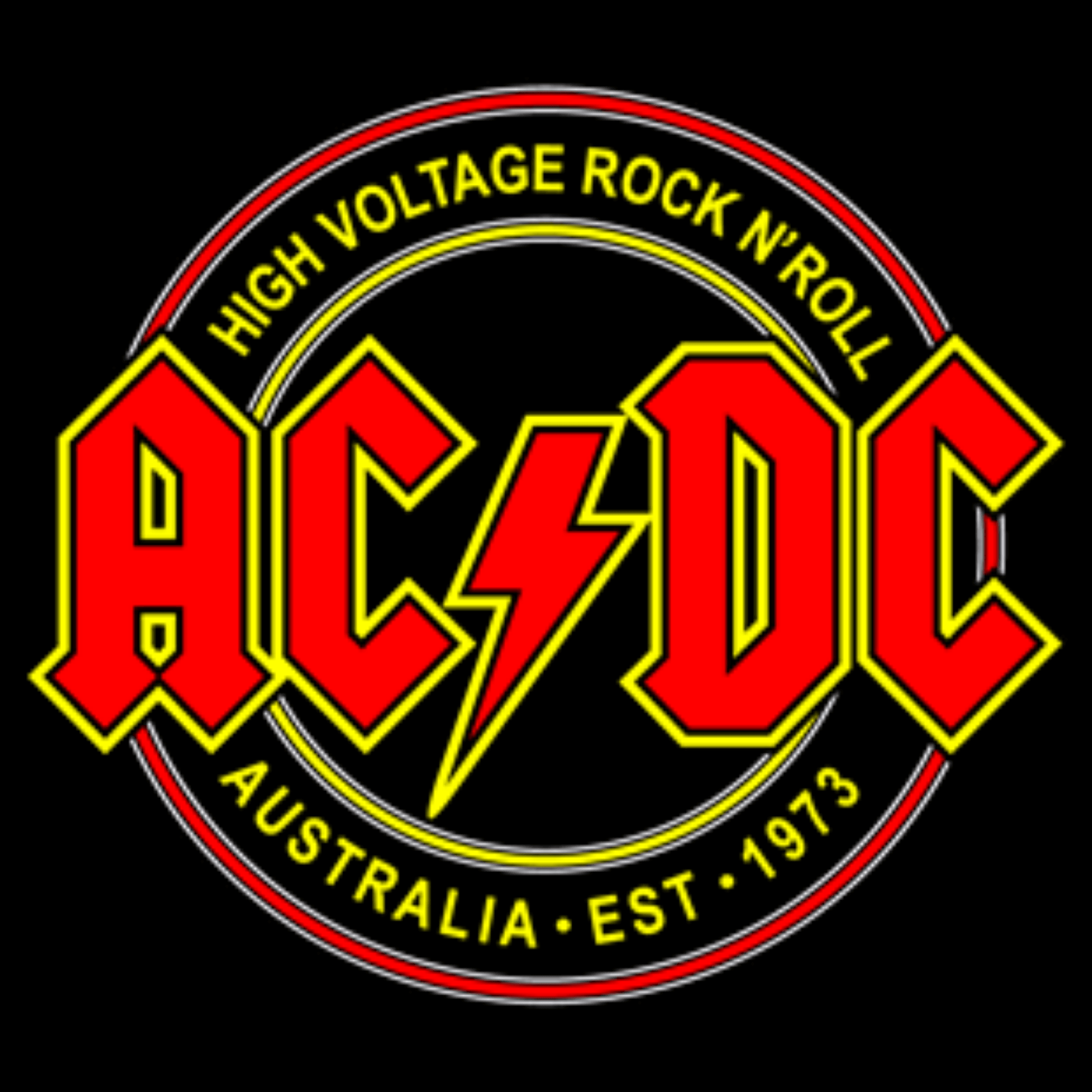 AC DC renkli old logo şefaf 6 cm