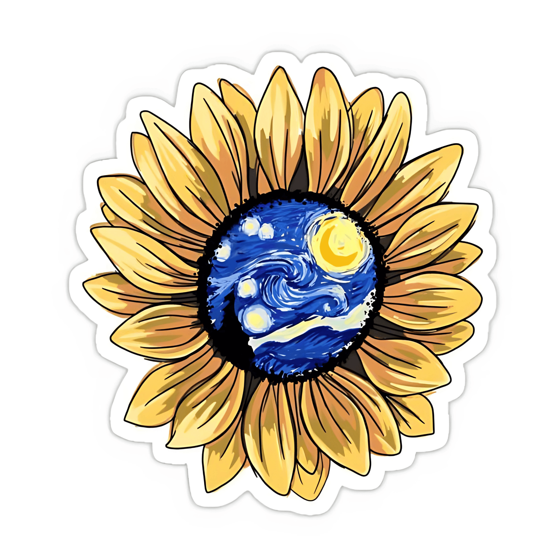 Stary Night Flower Yıldızlı Geceler – Van Gogh Sticker Koleksiyonu