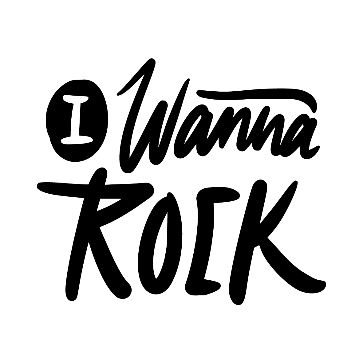 i wanna rock sticker şeffaf 6 cm