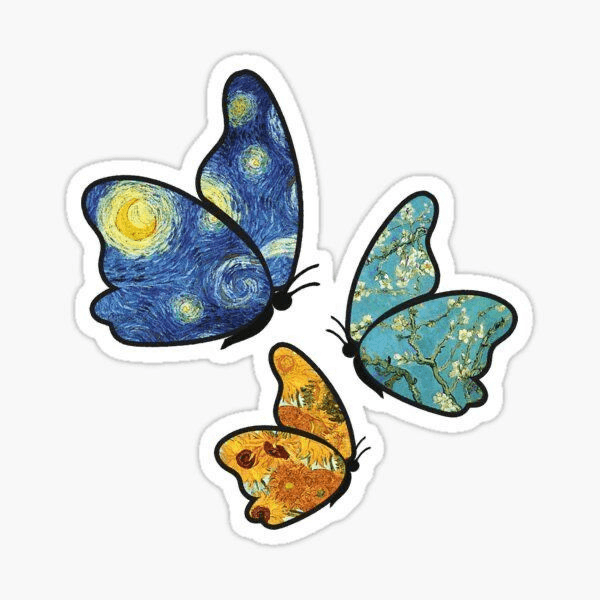  Butterfly of Stary Night Yıldızlı Geceler – Van Gogh Sticker Koleksiyonu
