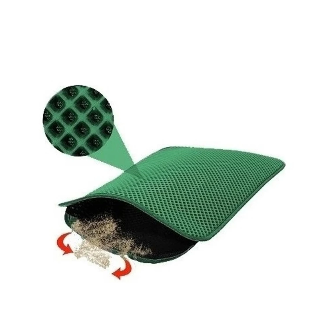 Elekli Kedi Tuvalet Önü Paspas Yeşil