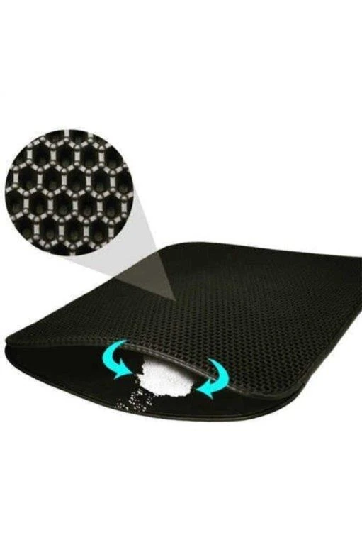 Elekli Kedi Tuvalet Önü Paspas Siyah