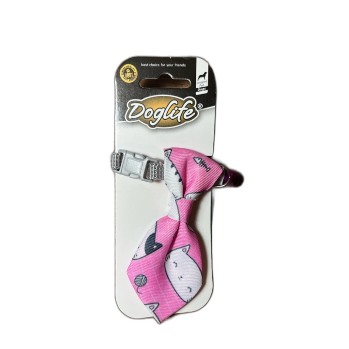 Kedi Desenli Ayarlanabilir Köpek Kravatı