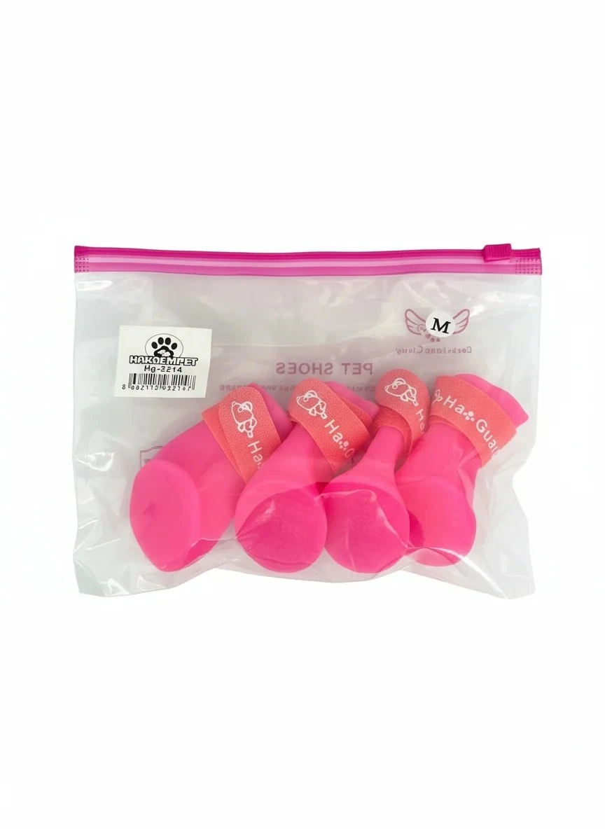 Silikon Köpek Ayakkabısı Pembe M Beden