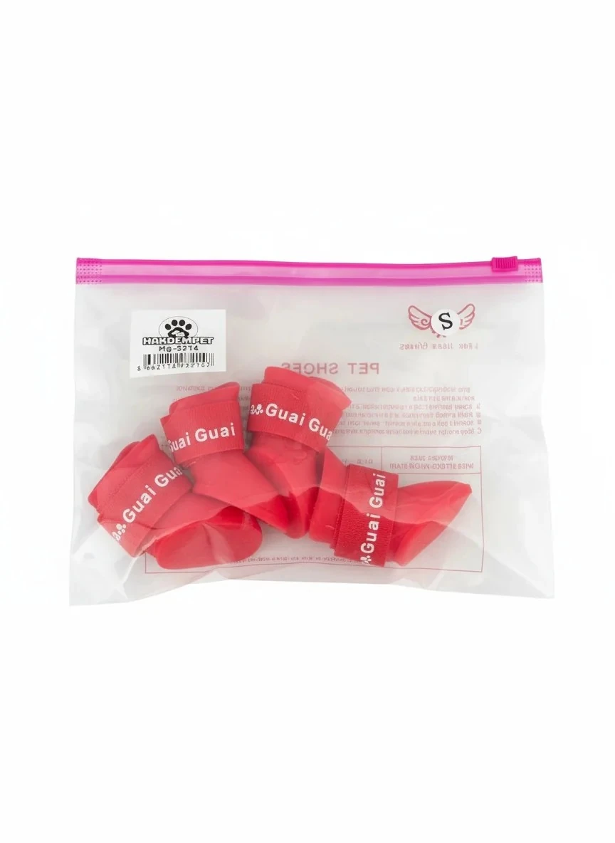 Silikon Köpek Ayakkabısı Kırmızı S Beden