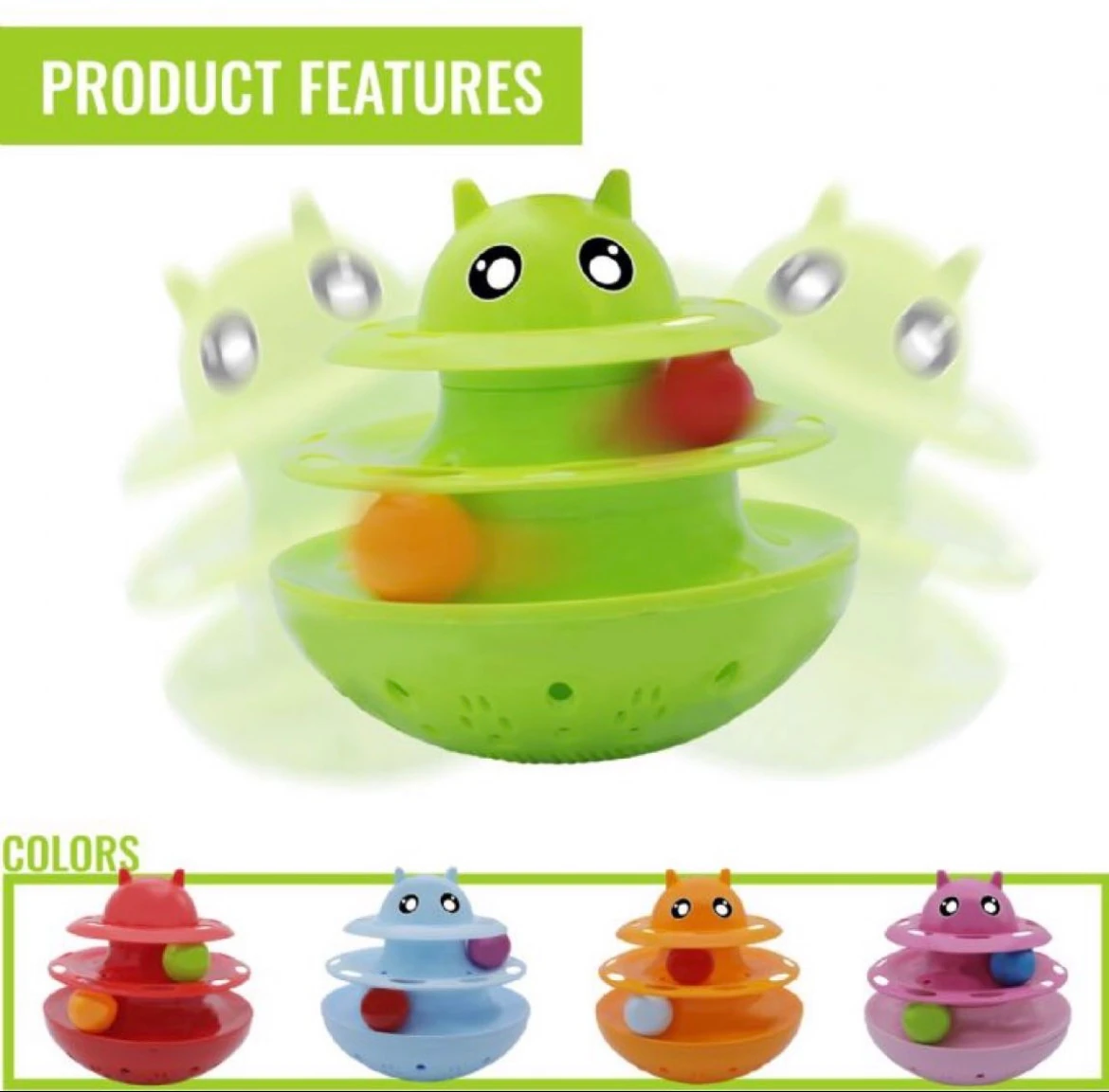 Üç Katlı Hacı Yatmaz Kedi Oyuncağı