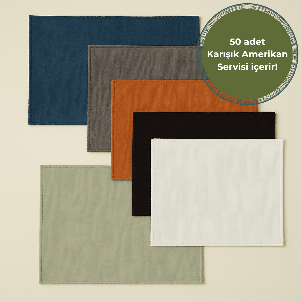 Premium | Karışık Keten Amerikan Servisi 35 x 45 cm