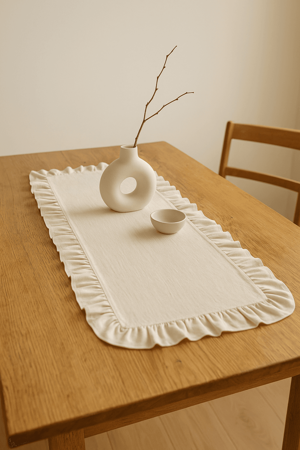 Eko | Fırfırlı Keten Runner 40 x 110 cm
