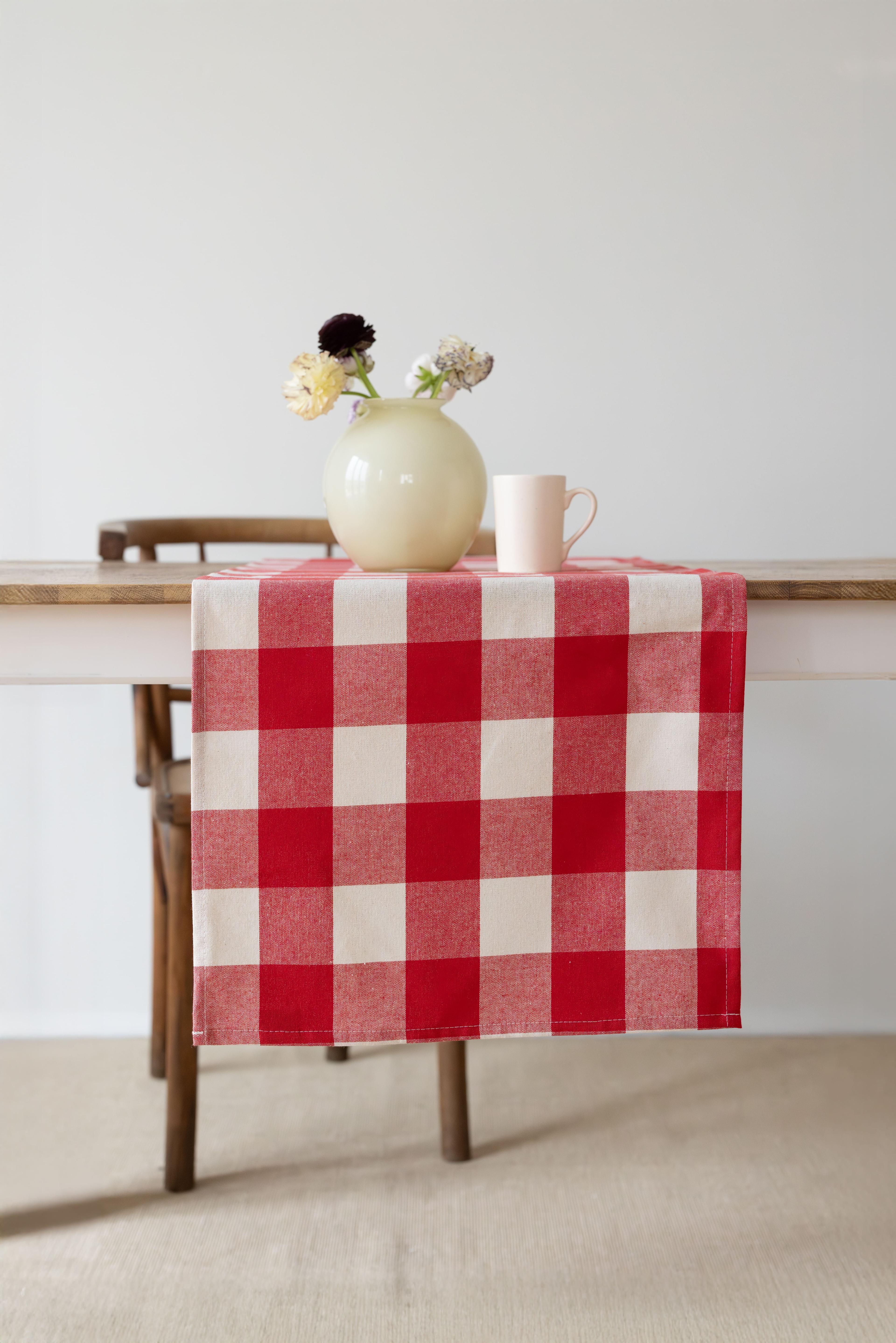 Sora | Keten Pötikare Runner 40 x 150 Cm - Kırmızı