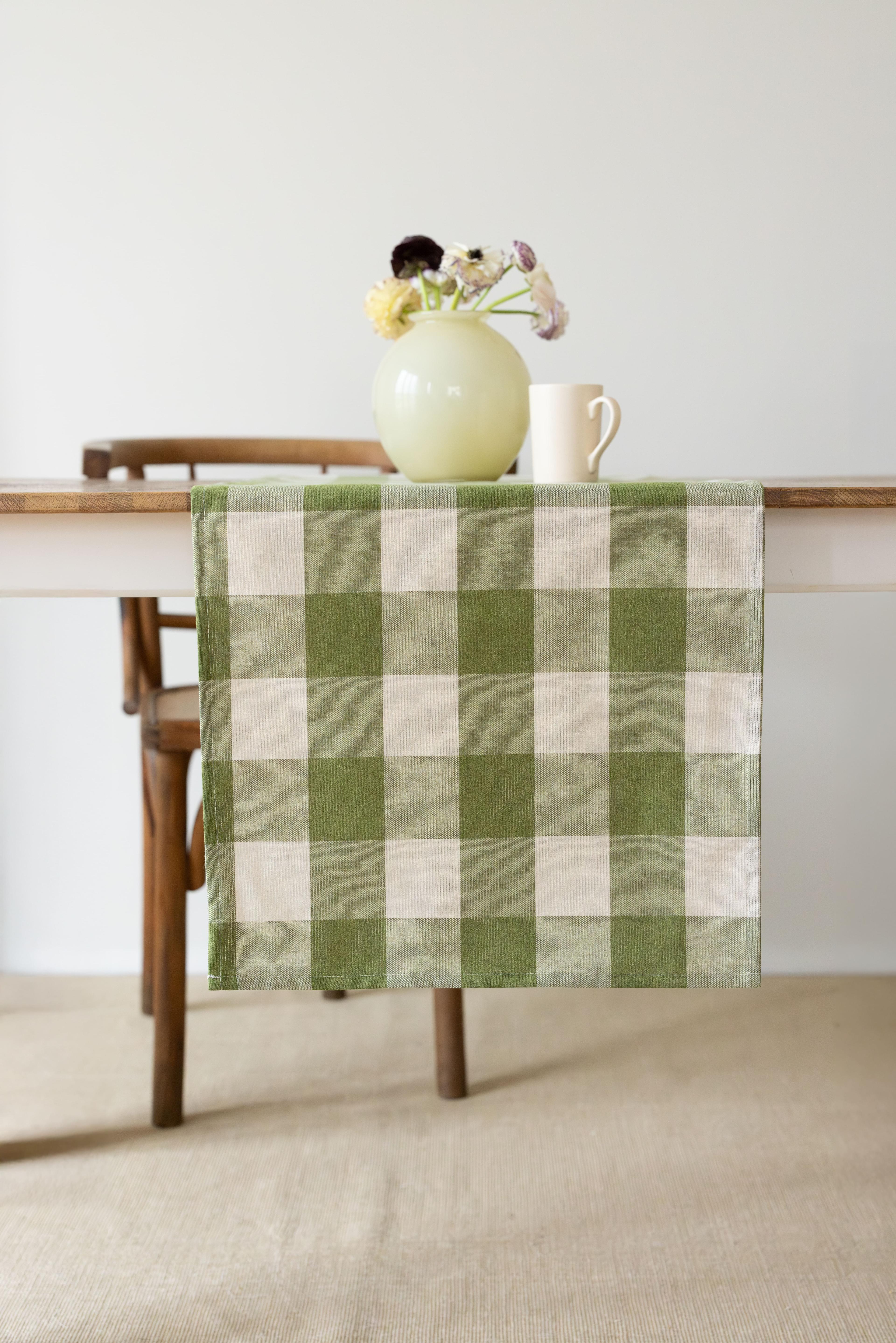 Sora | Keten Pötikare Runner 40 x 150 Cm - Haki