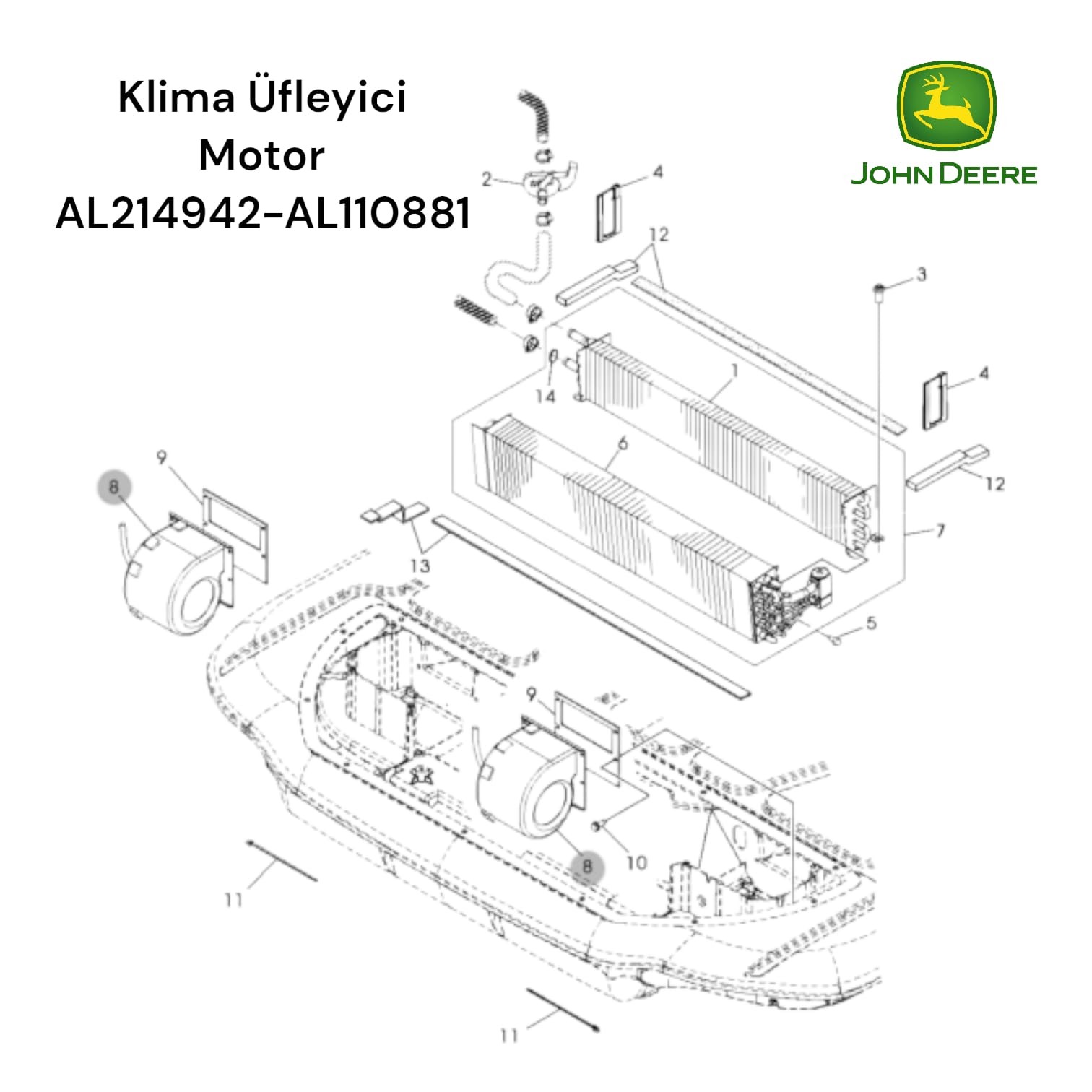 KLİMA ÜFLEYİCİ MOTOR - AL214942 (AL110881)