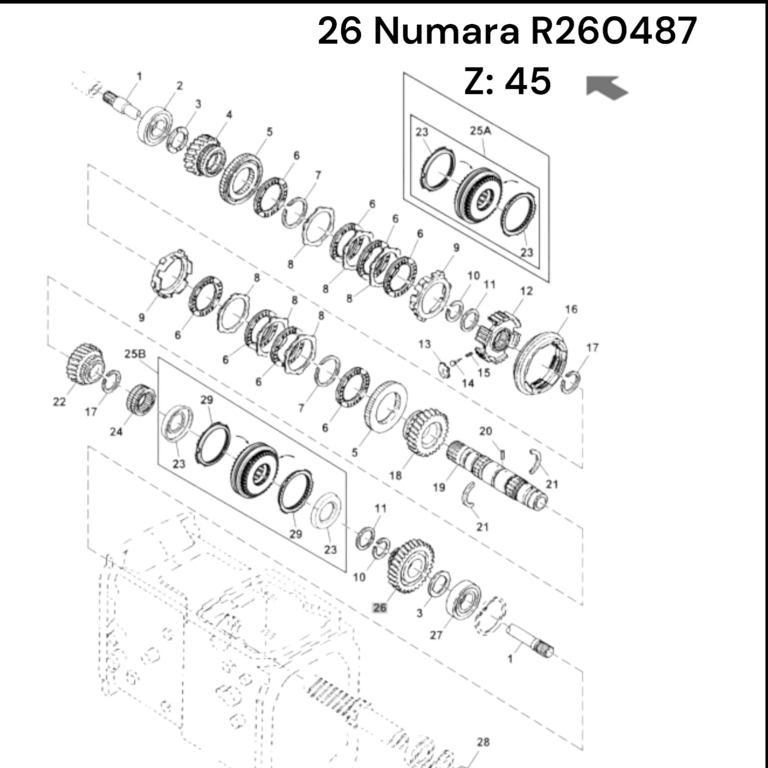 3. VİTES DİŞLİSİ Z: 45 - R260487