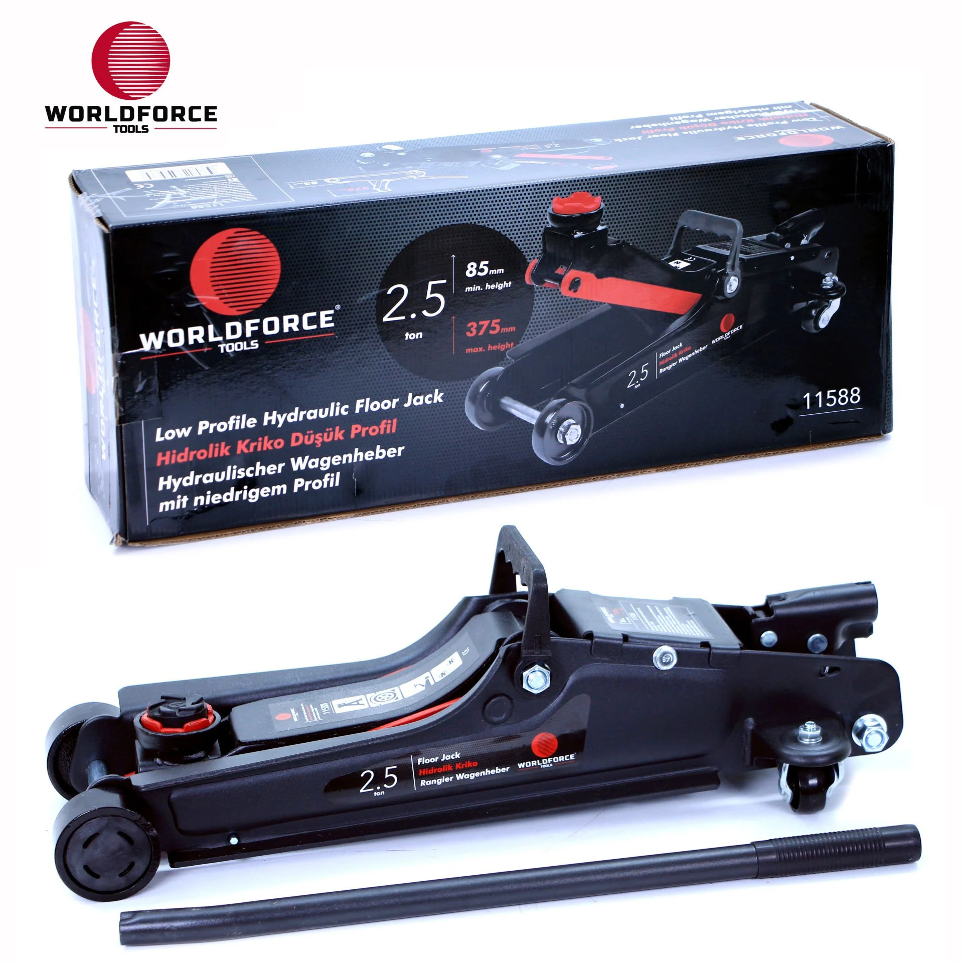 World Force 11588 2.5 Ton Arabalı Kriko Uzun Düşük Şase
